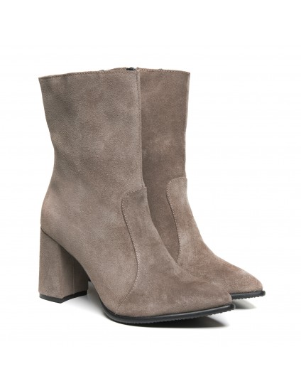 Botine Piele Intoarsa Gri Zabet V50 - Orice Culoare