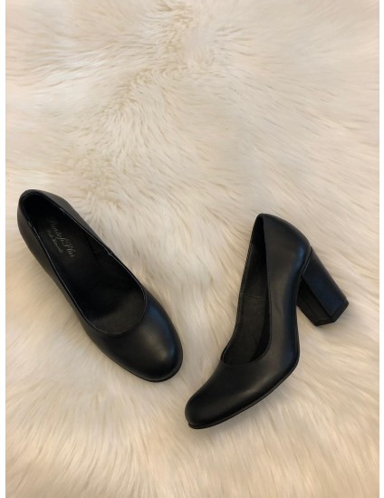 Pantofi Piele Confort I4 Negru  - pe stoc