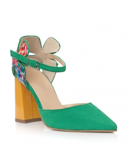 Pantofi Piele Verde/Multicolor Lady C40- orice culoare