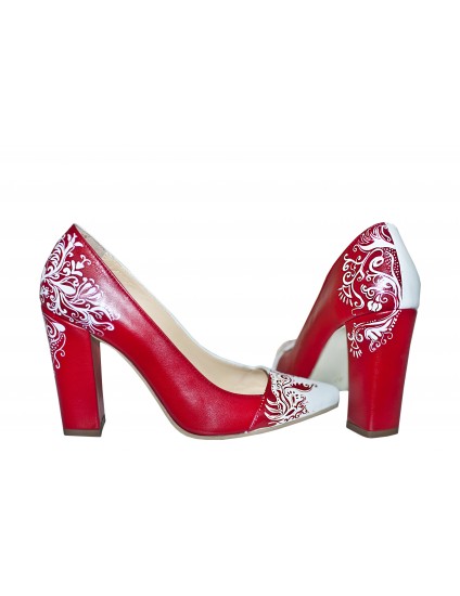 Pantofi Pictati Manual Red Stylish Stiletto - orice culoare