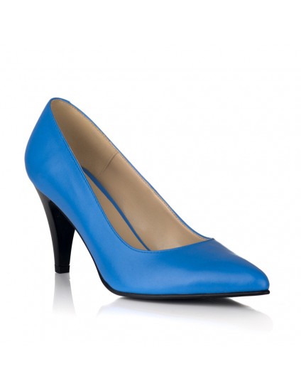 click board salt pantofi stiletto din piele albastru toc mic
