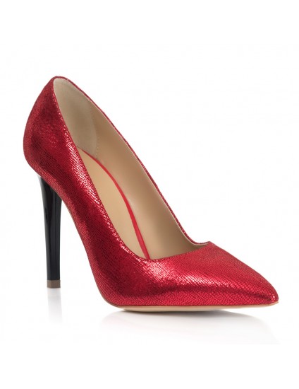 Pantofi Stiletto Rosu Piele Glam T34  - orice culoare
