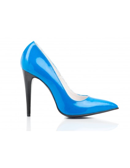 Pantofi Stiletto piele lacuita PP1 albastru - orice culoare