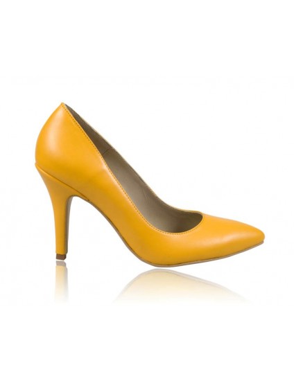 Pantofi stiletto piele galben N7 - orice  culoare