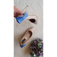 Pantofi Stiletto Piele Intoarsa Nude L5 - Orice Culoare