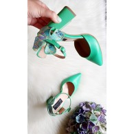 Pantofi Piele Verde/Multicolor Lady C40- orice culoare