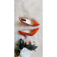 Pantofi Stiletto  Piele portocalie  C8  - pe stoc 