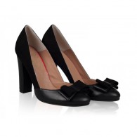 Pantofi dama piele Retro N1 Negru Funda- orice culoare