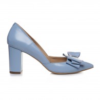 Pantofi Piele Bleu cu Fundita Tripla L29 - orice culoare