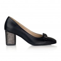 Pantofi Piele Comod Negru/Argintiu V41 - orice culoare