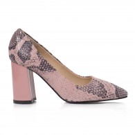 Pantofi Piele Imprimeu Sarpe Roze Irene C46 - orice culoare