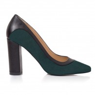 Pantofi Piele Verde Inchis Aisha T29 - Orice Culoare