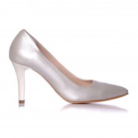Pantofi piele naturala argintiu Mini Stiletto - disponibili pe orice culoare