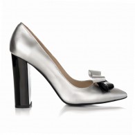Pantofi Stiletto Toc Gros Argintiu S1 - orice culoare