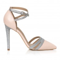 Pantofi Stiletto Nude/Argintiu  Elegance L8- orice culoare