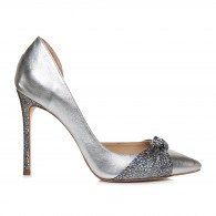 Pantofi Stiletto Piele Argintiu Decupat Maelle L45 - orice culoare