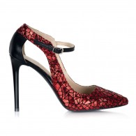 Pantofi Stiletto Piele Rosu Imprimeu S15 - orice culoare