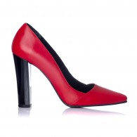 Pantofi Stiletto Toc Gros Rosu C28- orice culoare