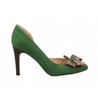 Pantofi  Piele Intoarsa Verde Funda Color N30- orice culoare