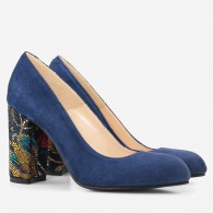 Pantofi Dama Bleumarin/Floral Fabiola D12 - orice culoare