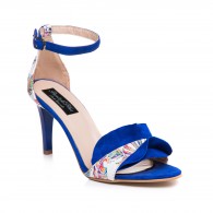 Sandale Piele Albastru/Multicolor Toc Cui C16  - orice culoare