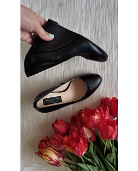 Pantofi Piele Intoarsa cu Platforma Negru N20 - orice culoare