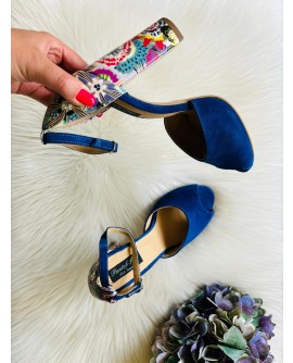 Sandale Piele Piele Albastru Toc Color Ipek T10  - orice culoare