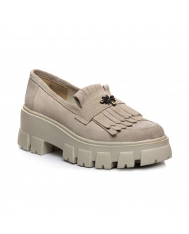 Mocasini Dama Piele Bej Talpa Inalta V68 - orice culoare