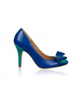 Pantofi Stiletto Piele Albastru Funda Chic N20 - orice culoare