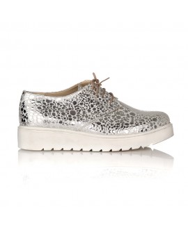 Pantofi piele Argintiu Imprimat Oxford V14 - orice culoare
