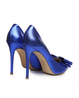Pantofi Stiletto Piele Albastru Electric Funda Tripla L45 - orice culoare