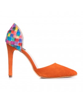 Pantofi Stiletto Portocaliu/Multicolor Lolita C35 - Orice Culoare