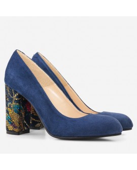 Pantofi Dama Bleumarin/Floral Fabiola D12 - orice culoare