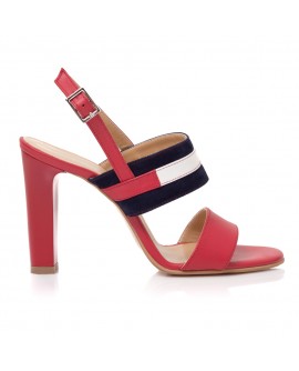 Sandale Piele Rosu/Bleumarin Alice T11- orice culoare
