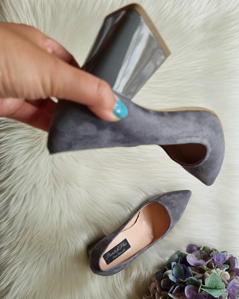 Pantofi Piele Vernil Toc Evazat  Lila C77 - orice culoare