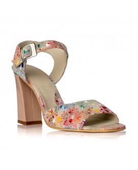 Sandale dama piele Multicolor Bej Yasmin V8 - Orice culoare