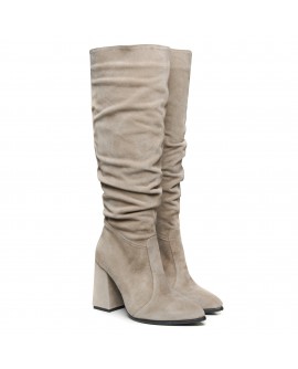 Cizme Fronsate Piele Intoarsa Crem Arabael T20 - orice culoare