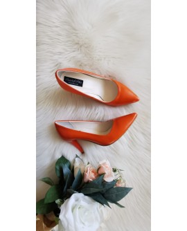 Pantofi Stiletto  Piele portocalie  C8  - pe stoc 