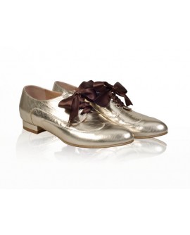 Pantofi Dama Oxford Piele Auriu N14 - orice culoare