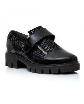 Pantofi Piele Crococ Negru Talpa Bocanc V12   - orice culoare