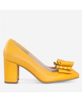 Pantofi Dama Piele Galben Bonita D62  - orice culoare