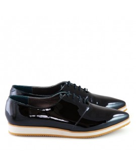 Pantofi Oxford Lac Negru D2 - orice culoare