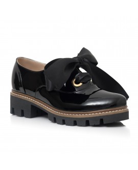 Pantofi Piele Lacuita Negru Funda Alma C60  - orice culoare