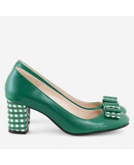 Pantofi Piele Verde Office Fundita D20 - orice culoare