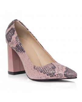 Pantofi Piele Imprimeu Sarpe Roze Irene C46 - orice culoare