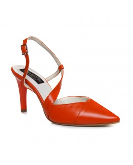 Pantofi Piele Portocaliu Decupat Kate C96 - orice culoare