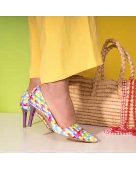 Pantofi Stiletto Multicolor Decupat Annia C79 - orice culoare