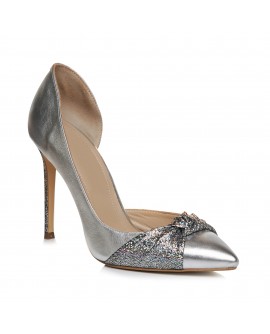 Pantofi Stiletto Piele Argintiu Decupat Maelle L45 - orice culoare