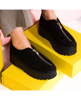 Pantofi Piele Intoarsa Talpa Inalta Fashion V10  - orice culoare