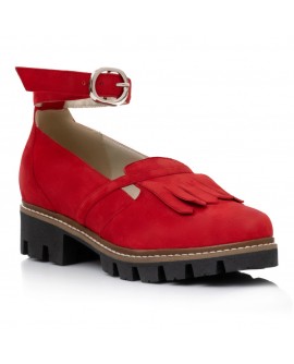 Pantofi Talpa Bocanc Piele Rosu Bareta V19 - orice culoare